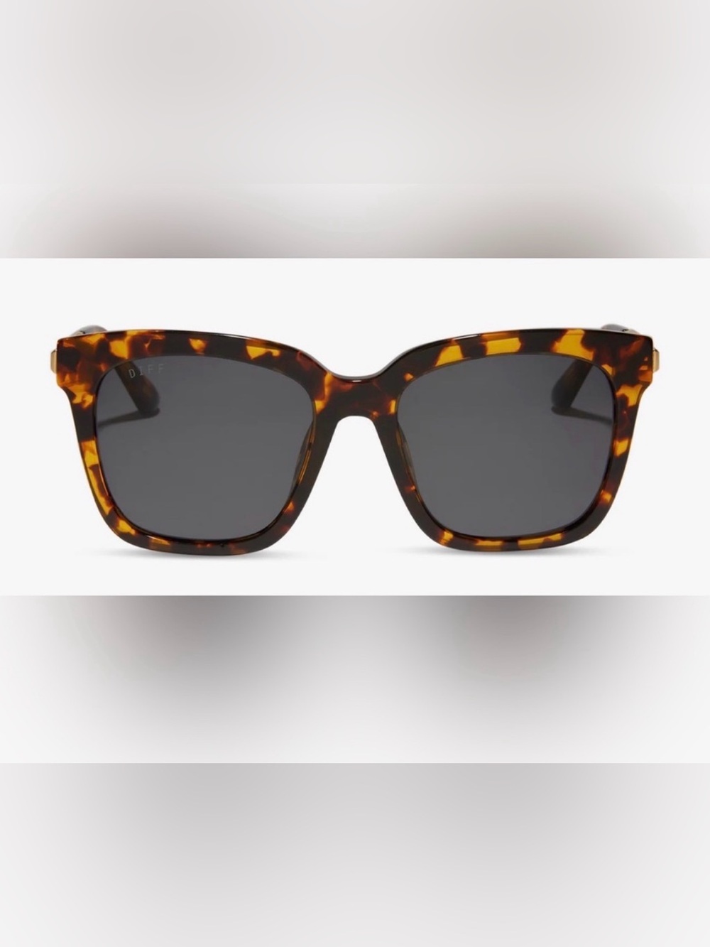 DIFF "Bella" polarized Tortoiseshell Square Frame Sunglasses - Brown